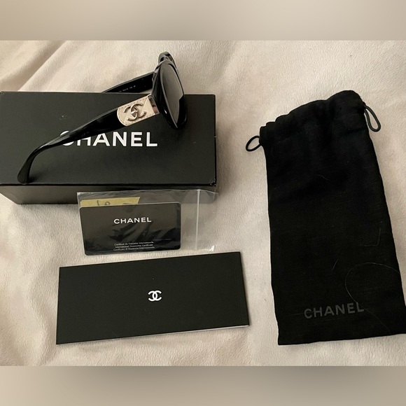 EUC BLACK CHANEL ACETATE CC TURNLOCK SUNGLASSES 5234-Q Acetate CC - Picture 2 of 15